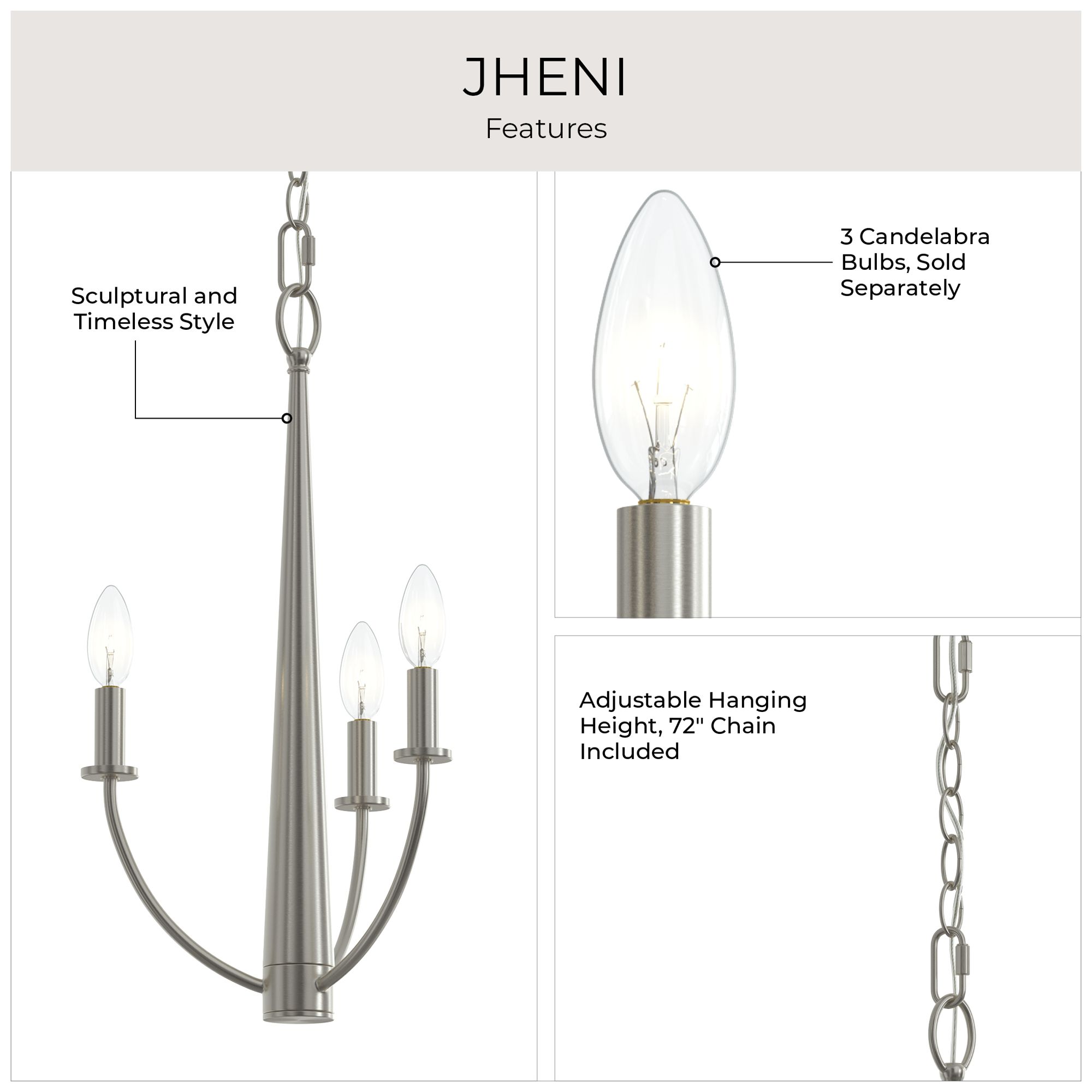 Jheni Three-Light  Chandelier