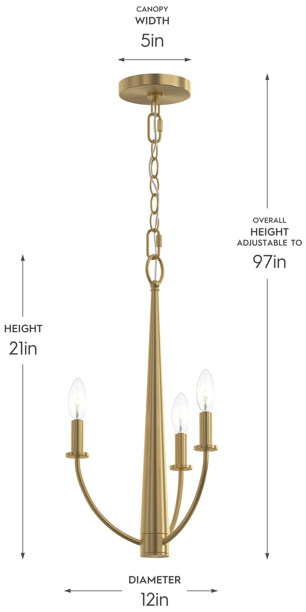 Image 6 Jheni Three-Light  Chandelier more views