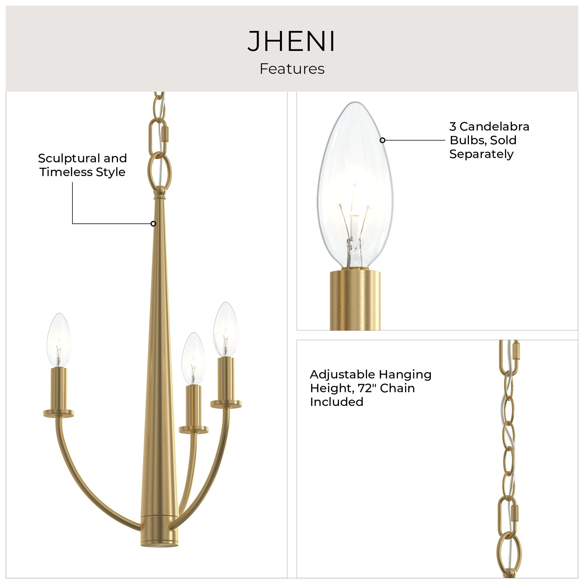 Jheni Three-Light  Chandelier