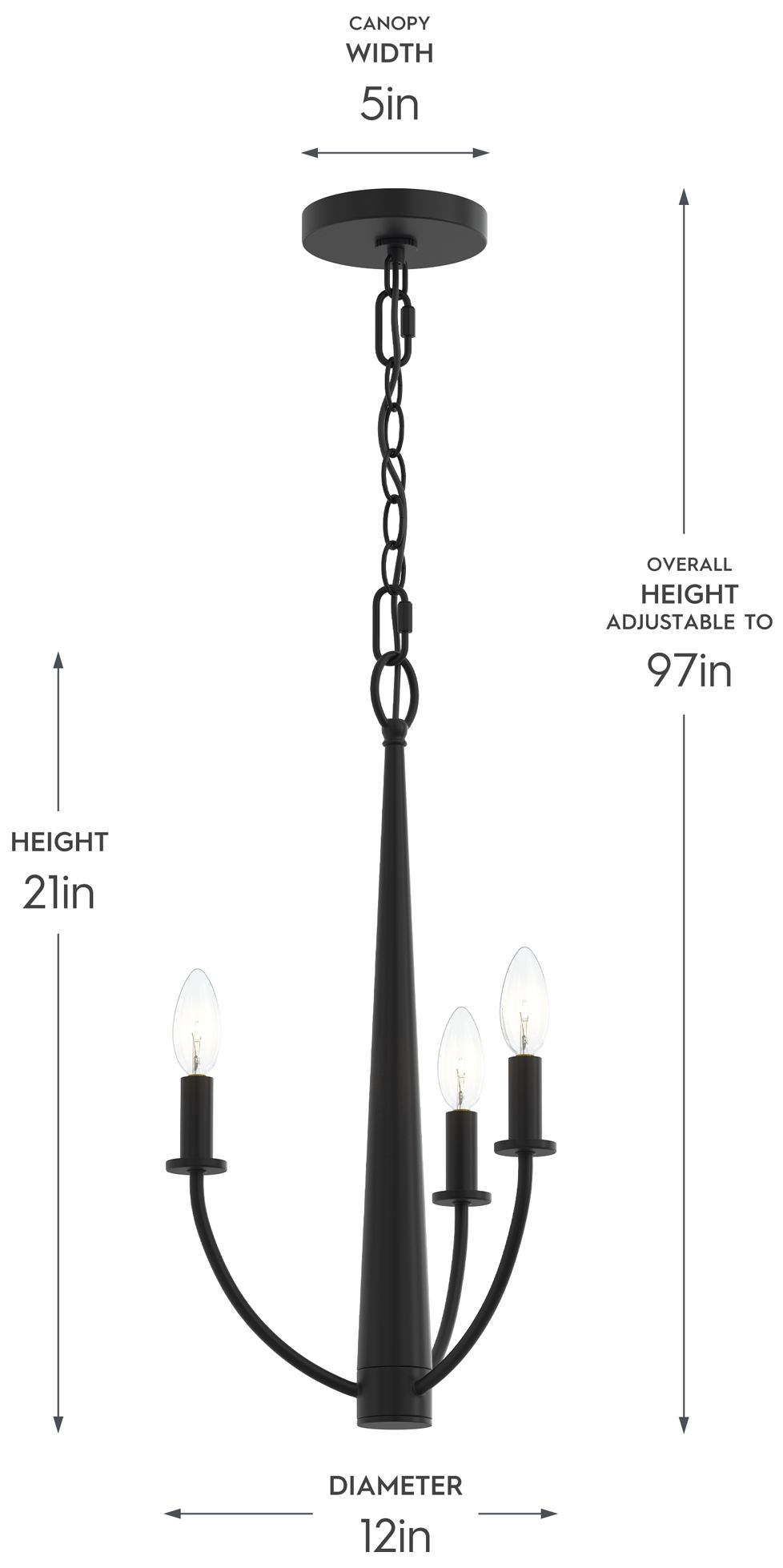 Image 6 Jheni Three-Light  Chandelier more views
