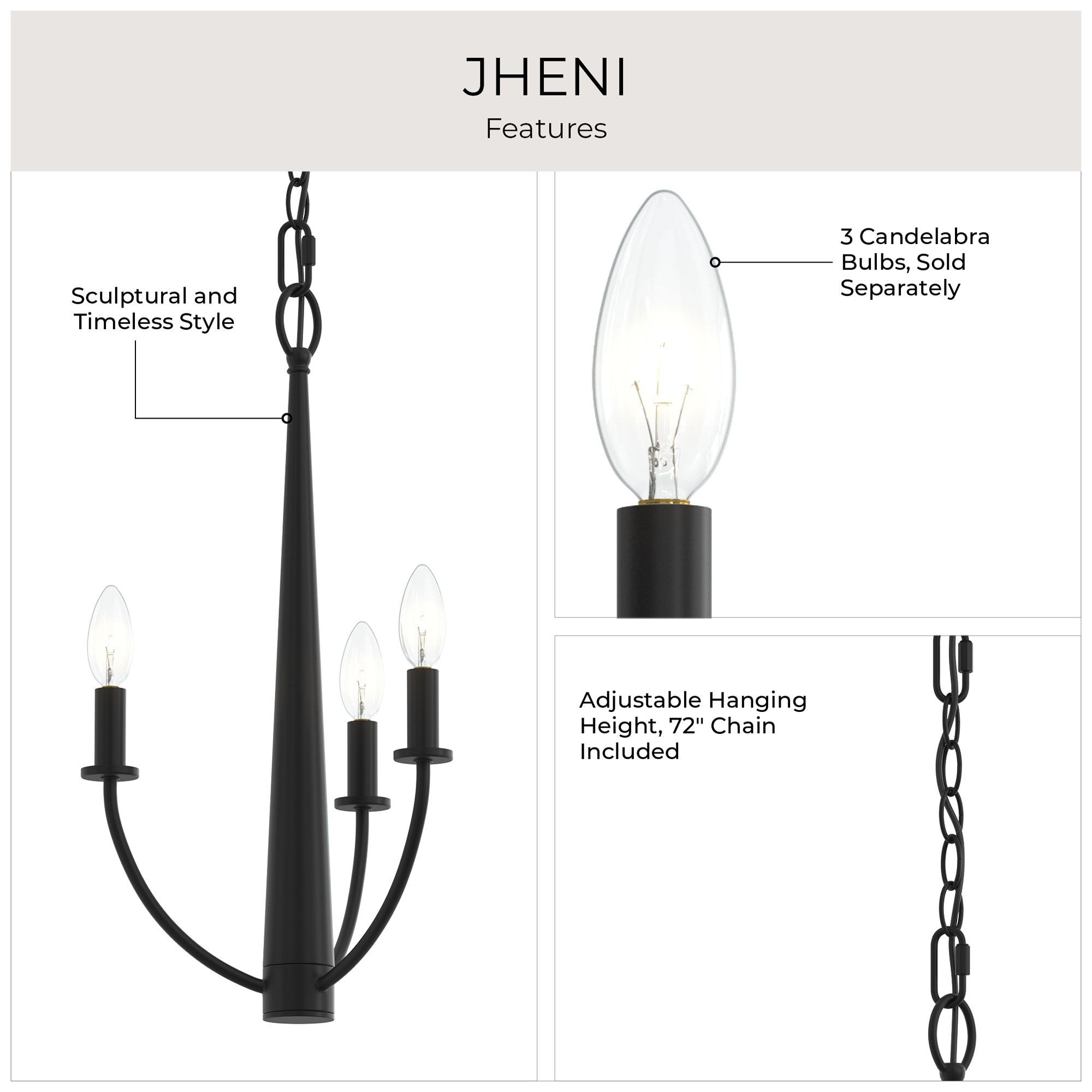 Jheni Three-Light  Chandelier