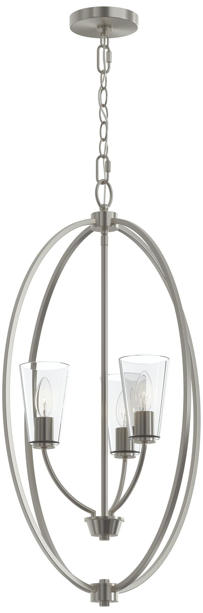 Jheni Three-Light Foyer Pendant with Clear Glass Shades
