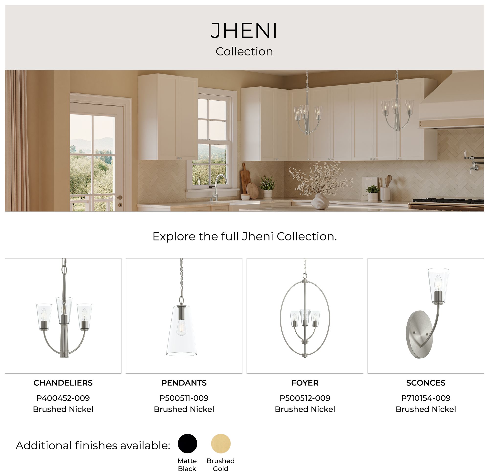 Jheni Three-Light Foyer Pendant with Clear Glass Shades
