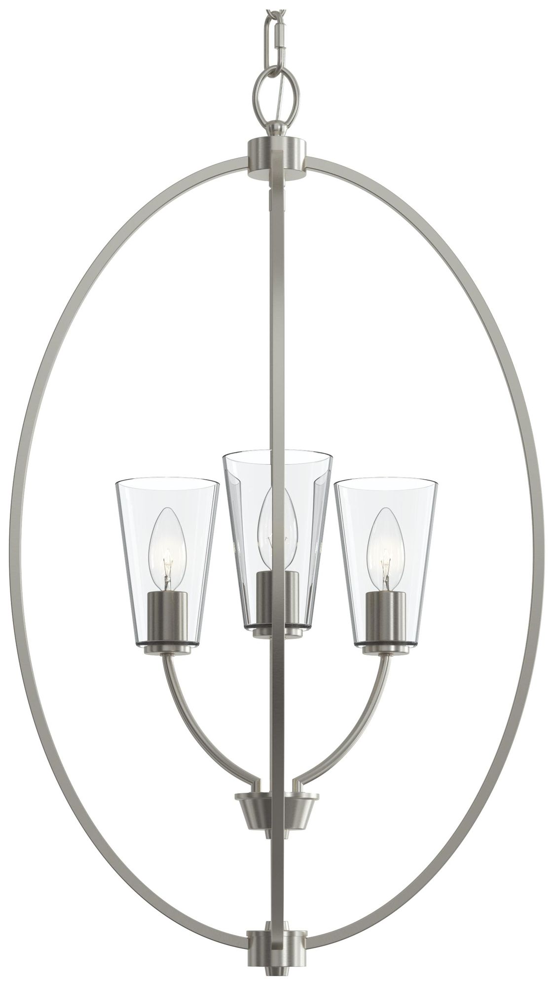 Jheni Three-Light Foyer Pendant with Clear Glass Shades