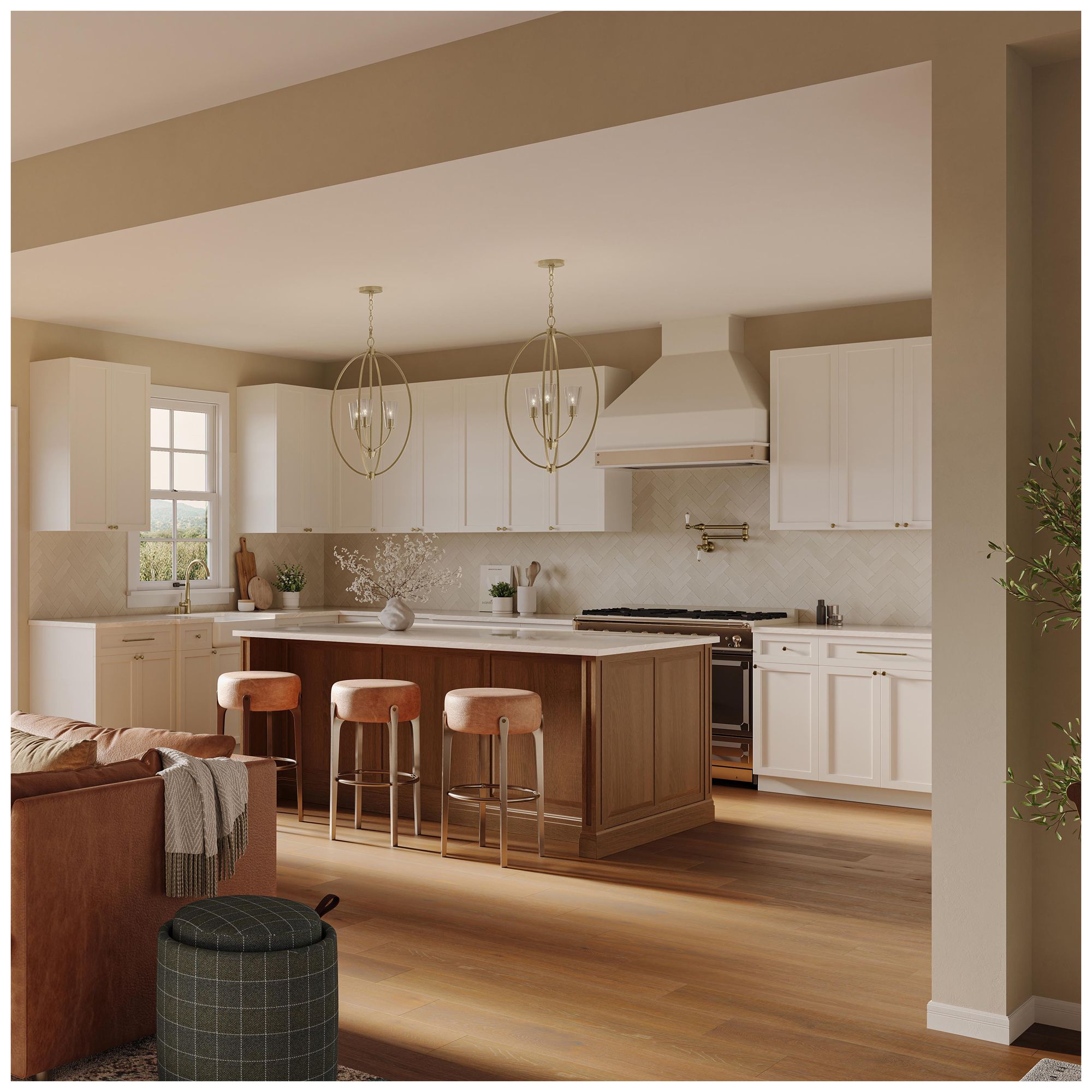 Image 3 Jheni Three-Light Foyer Pendant with Clear Glass Shades more views