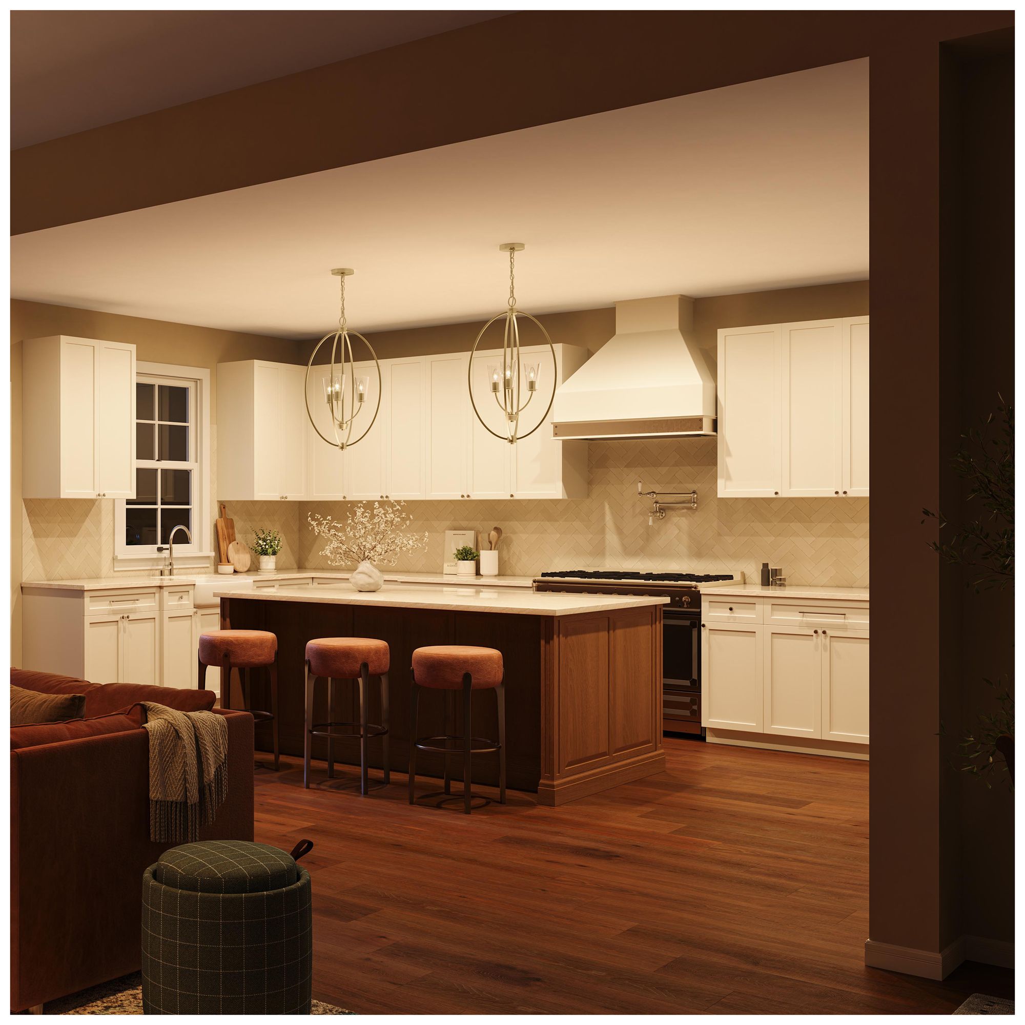 Image 5 Jheni Three-Light Foyer Pendant with Clear Glass Shades more views