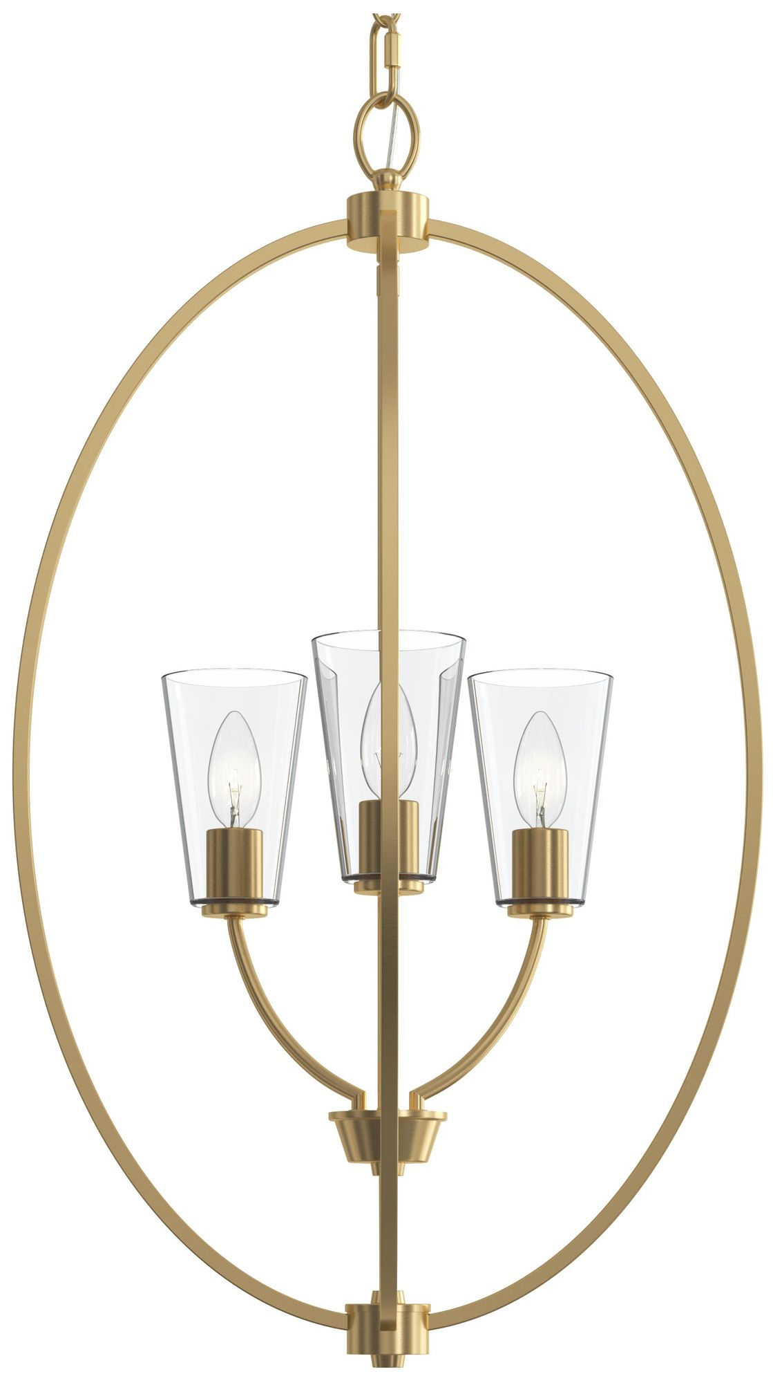 Jheni Three-Light Foyer Pendant with Clear Glass Shades
