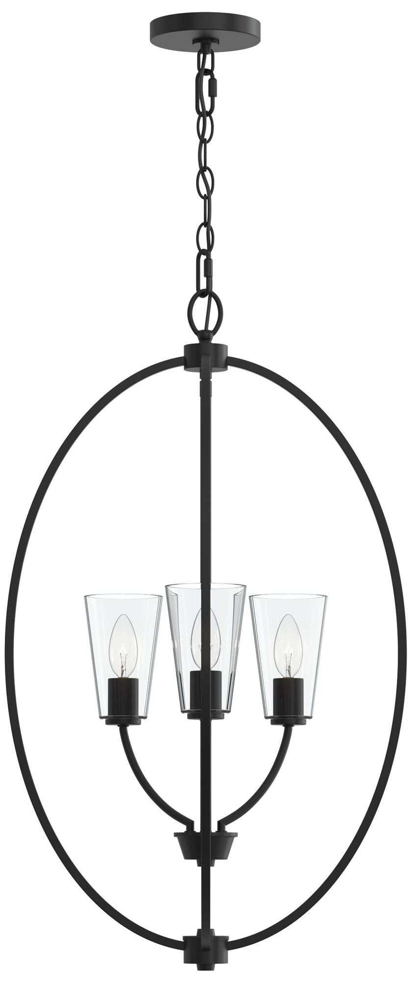Image 7 Jheni Three-Light Foyer Pendant with Clear Glass Shades more views
