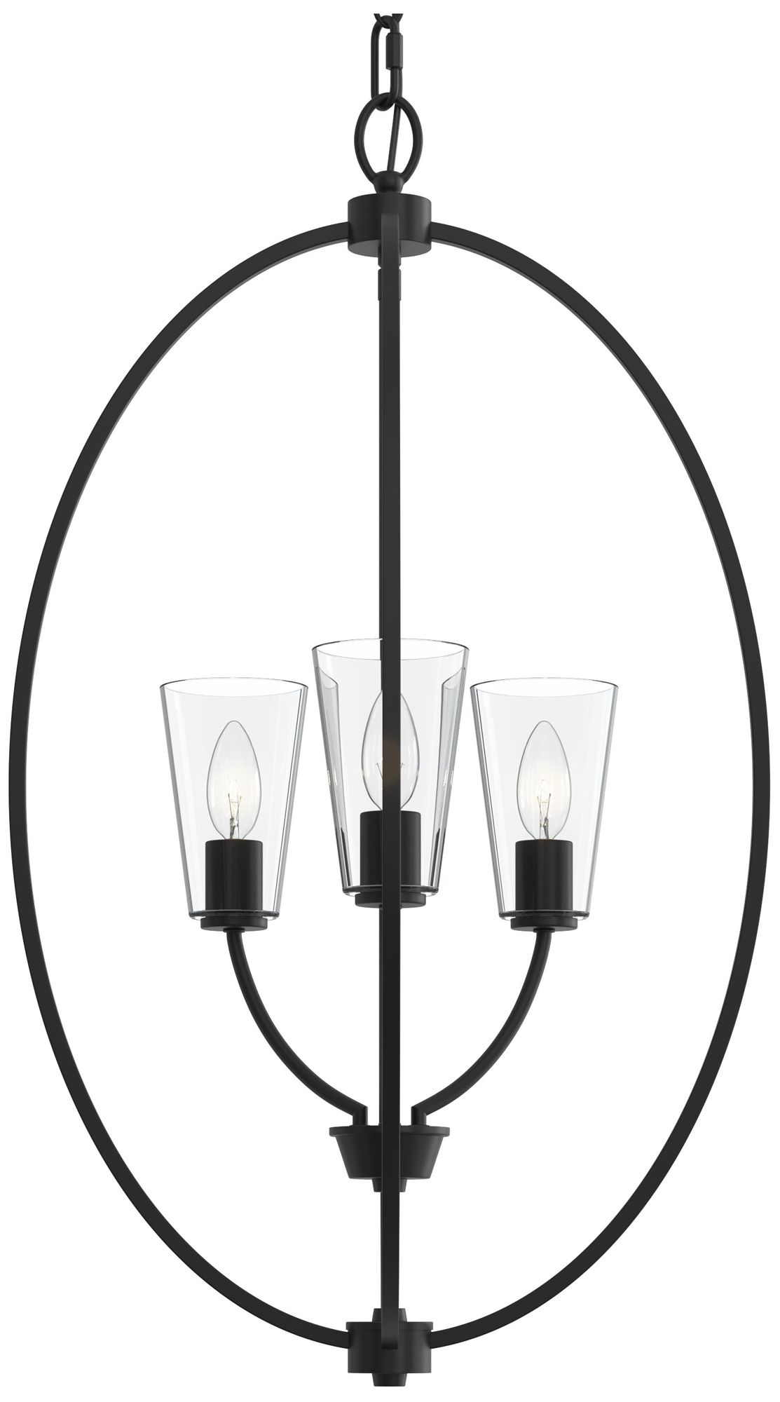 Jheni Three-Light Foyer Pendant with Clear Glass Shades