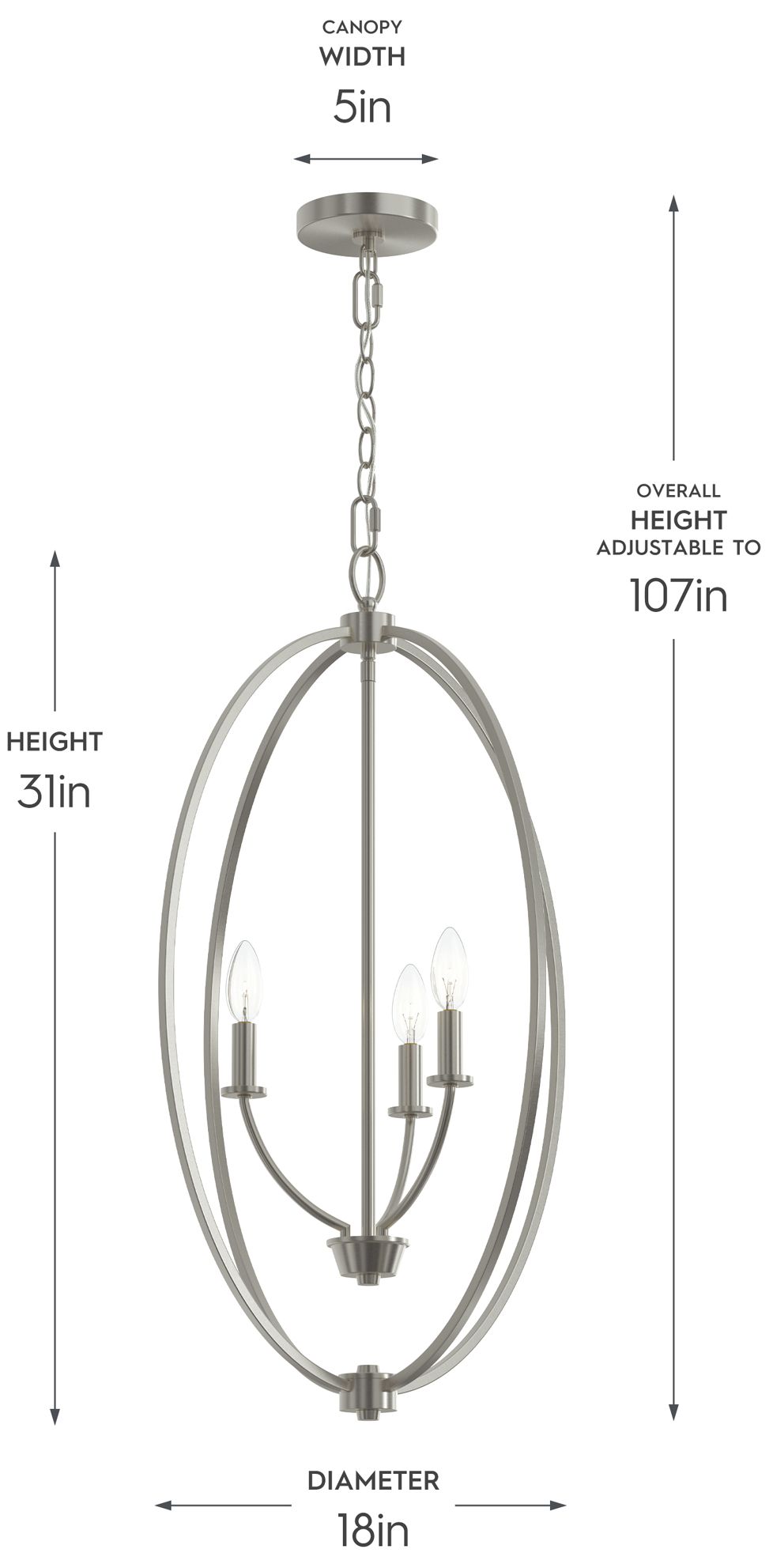 Image 6 Jheni Three-Light Foyer Pendant more views