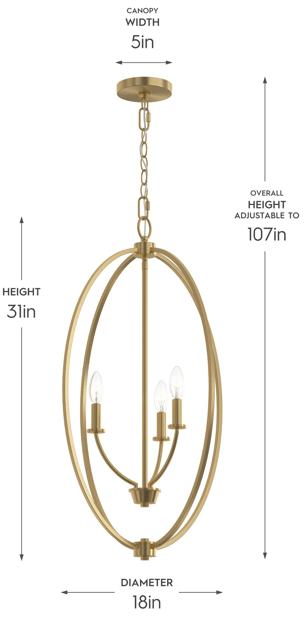 Image 6 Jheni Three-Light Foyer Pendant more views