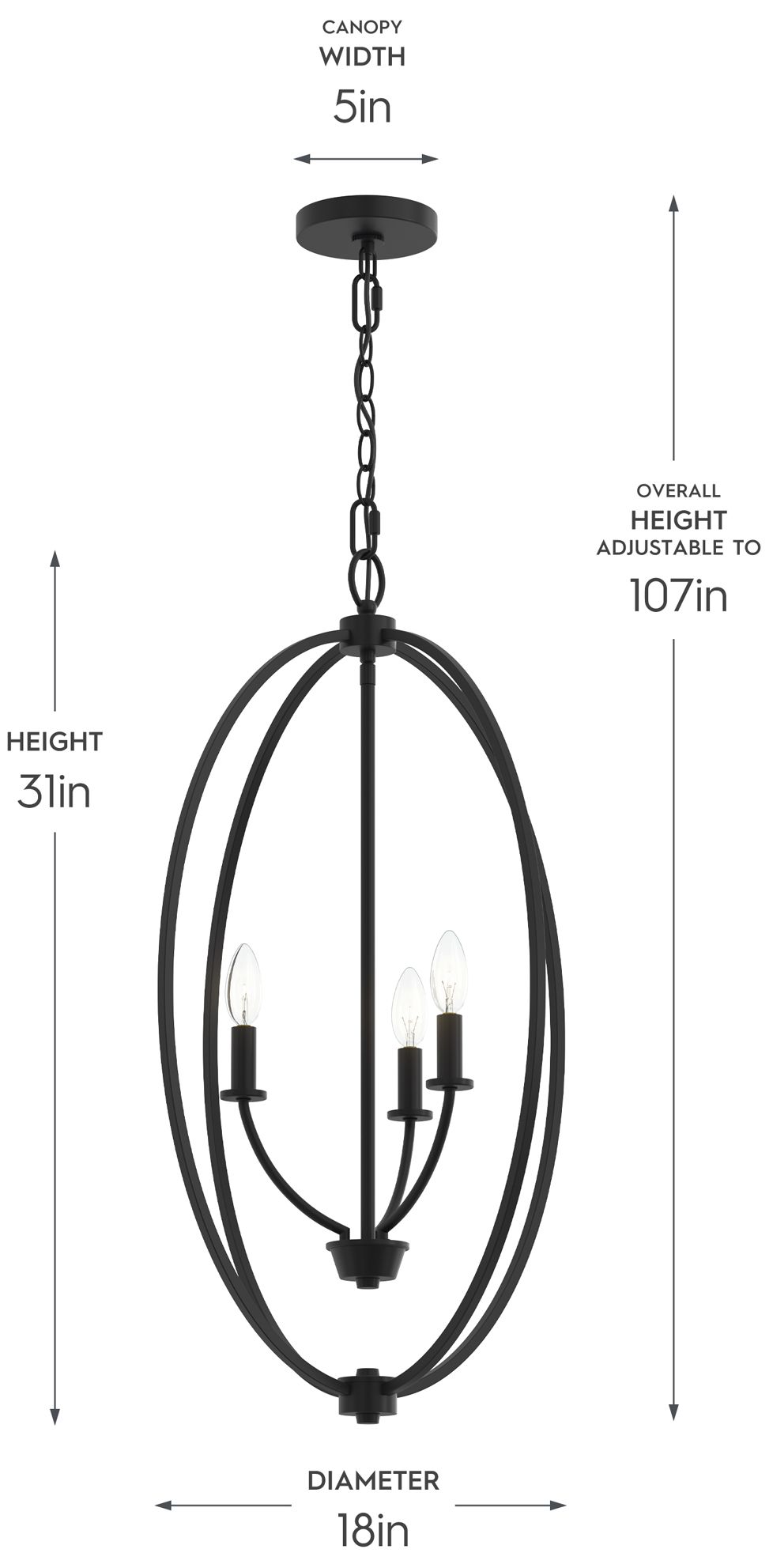 Image 6 Jheni Three-Light Foyer Pendant more views