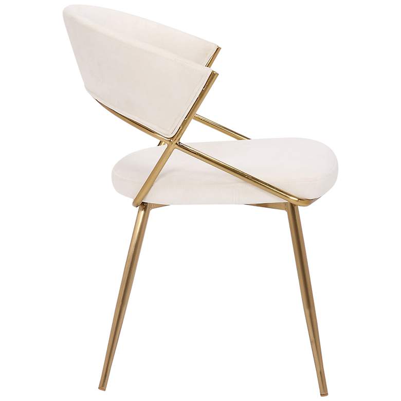 Image 2 Jie Glam Dining Chair in Gold Steel and Cream Velvet by LumiSource Pair more views