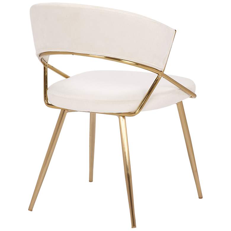 Image 3 Jie Glam Dining Chair in Gold Steel and Cream Velvet by LumiSource Pair more views