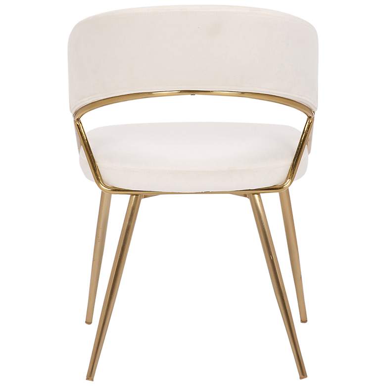 Image 4 Jie Glam Dining Chair in Gold Steel and Cream Velvet by LumiSource Pair more views
