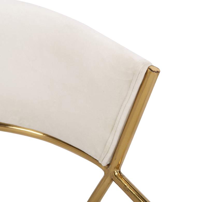 Image 7 Jie Glam Dining Chair in Gold Steel and Cream Velvet by LumiSource Pair more views