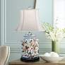 1_Jin 29" Multi-Color Porcelain Scalloped Jar Table Lamp