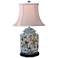 Jin Multi-Color Porcelain Scalloped Jar Table Lamp