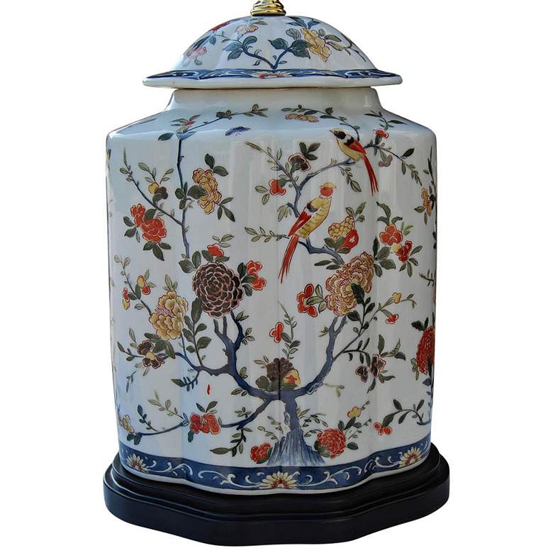 Image 4 Jin Multi-Color Porcelain Scalloped Jar Table Lamp more views
