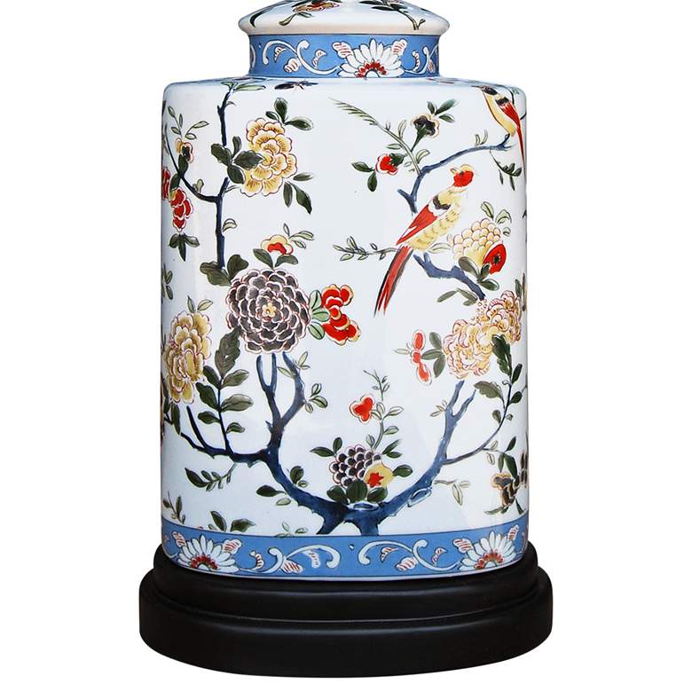 Image 4 Jin Spring Garden 21 inch Multi-Color Oval Jar Porcelain Accent Table Lamp more views