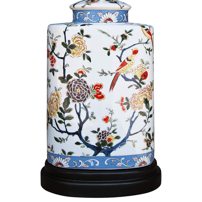 Image 4 Jin Spring Garden 21" Multi-Color Oval Jar Porcelain Accent Table Lamp more views