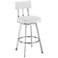 Jinab 30 in. Swivel Barstool in Brushed Stainless Steel, White Faux Leather