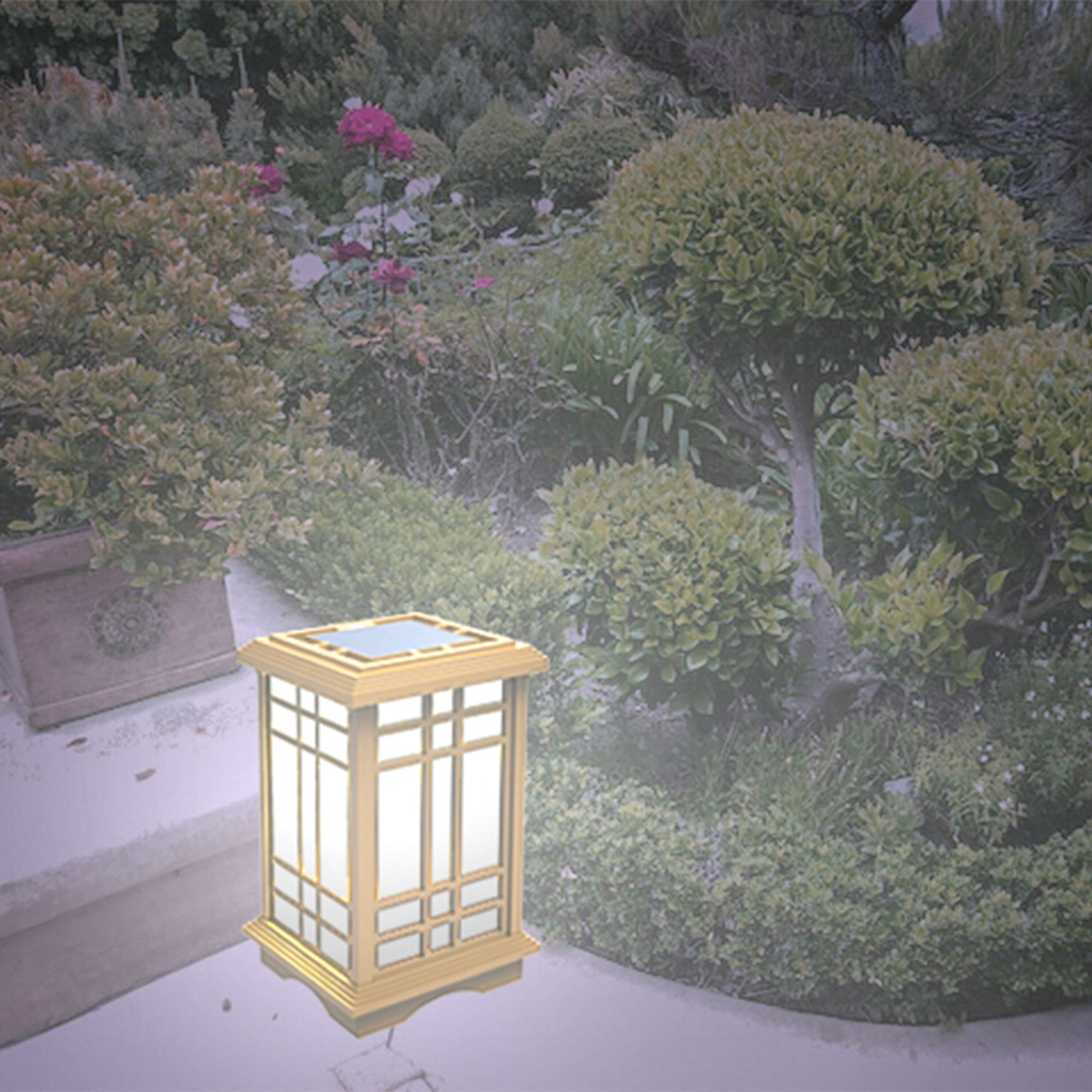 Jira 15 1/2" High Beige LED Solar Zen Lantern Light
