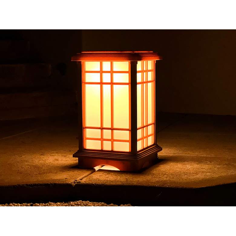 Image 7 Jira 15 1/2 inch High Beige LED Solar Zen Lantern Light more views