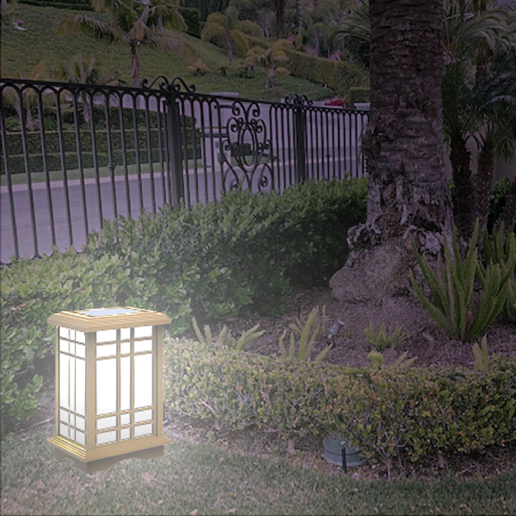 Jira 15 1/2" High Beige LED Solar Zen Lantern Light
