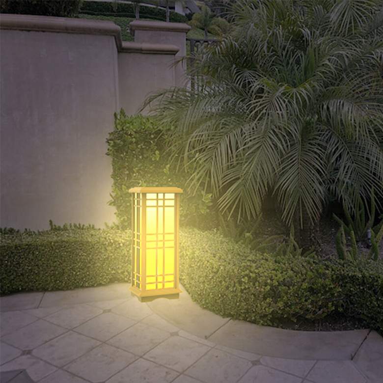 Image 7 Jira 24 1/2" High Beige LED Solar Powered Zen Lantern Light more views