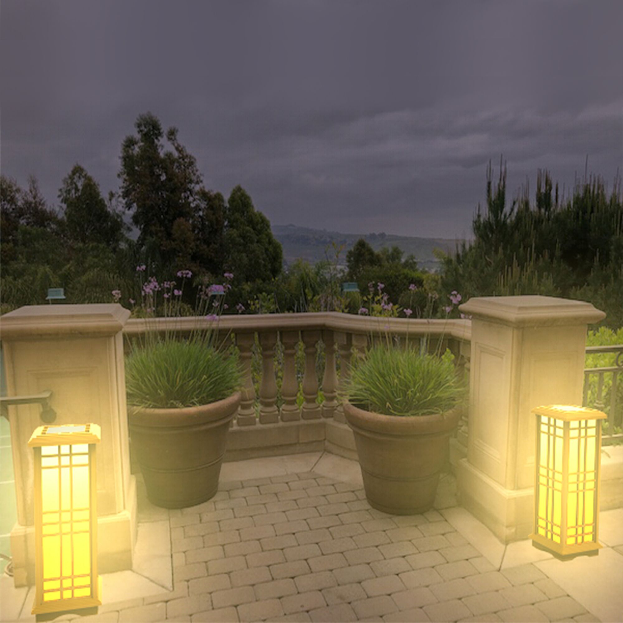 Jira 24 1/2" High Beige LED Solar Powered Zen Lantern Light