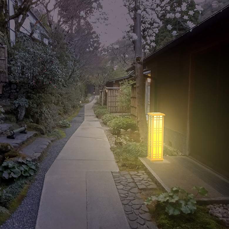 Jira 33 1/2&quot; High Beige LED Solar Zen Lantern Light more views