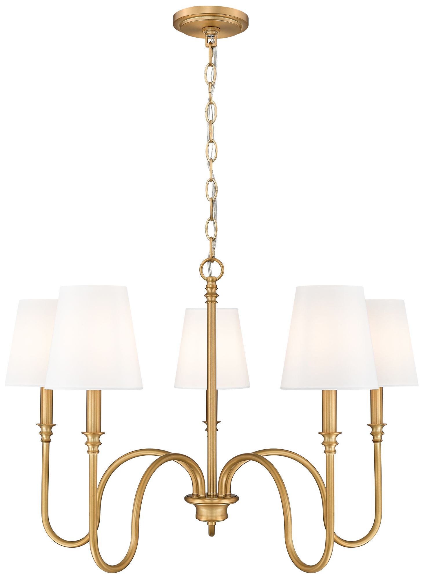 Jisele by Z-Lite 30 inch Rubbed Brass 5 Light Chandelier