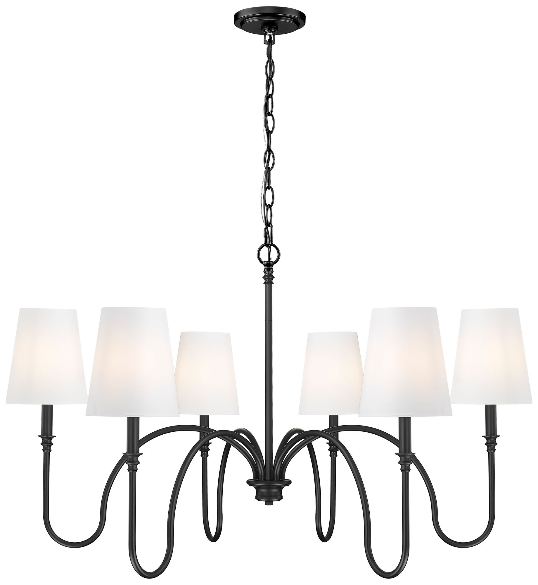 Jisele by Z-Lite 41.75 inch Matte Black 6 Light Chandelier
