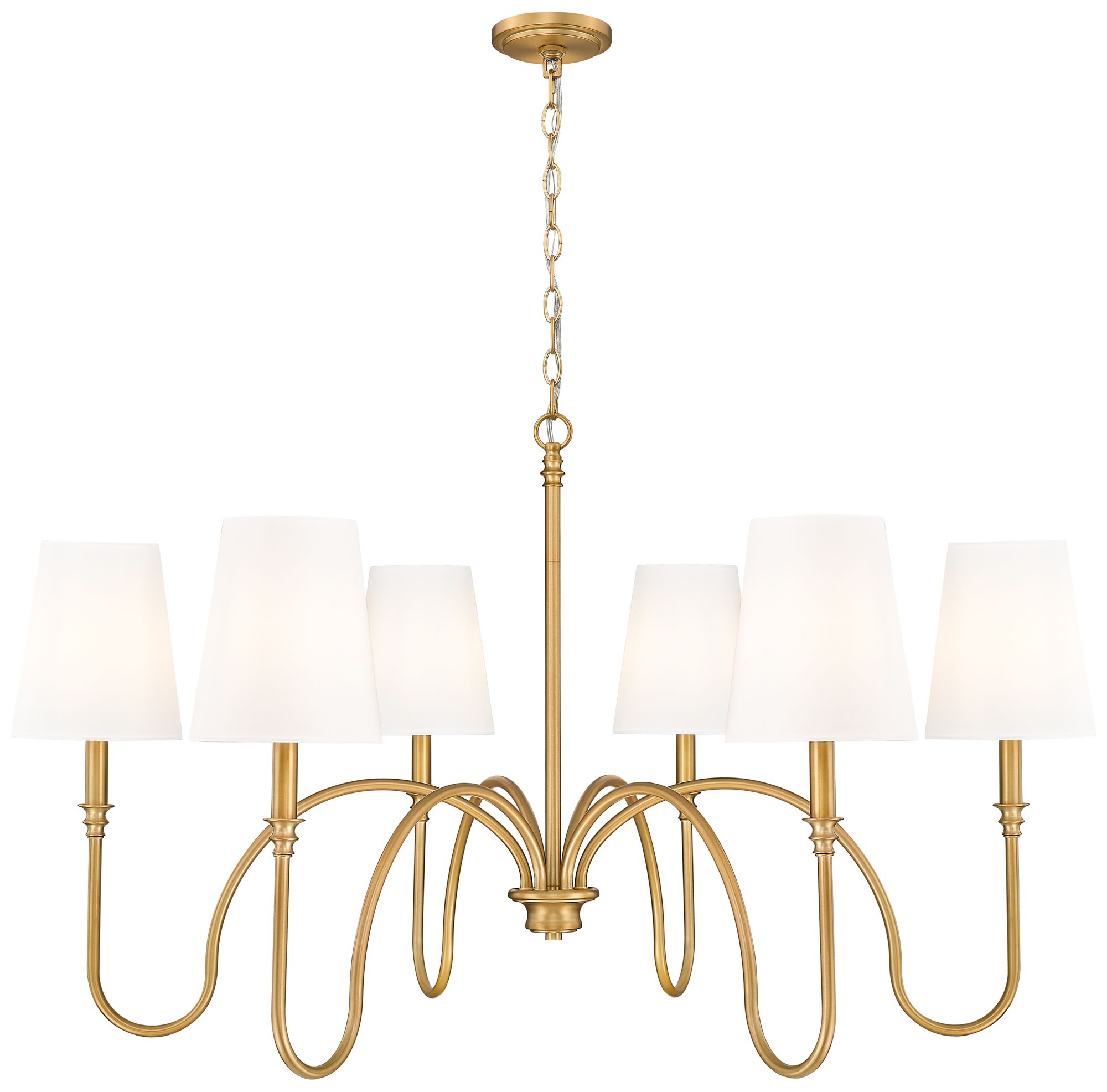 Jisele by Z-Lite 41.75 inch Rubbed Brass 6 Light Chandelier