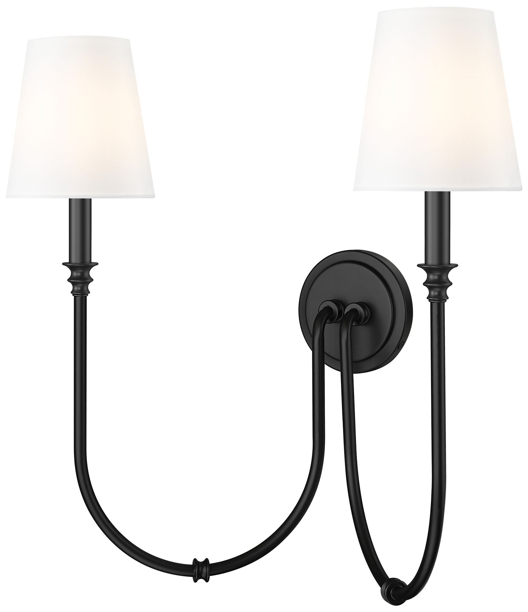 Jisele by Z-Lite Matte Black 2 Light Wall Sconce