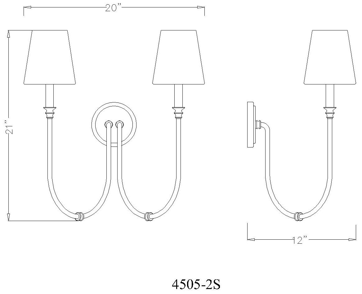 Jisele by Z-Lite Rubbed Brass 2 Light Wall Sconce