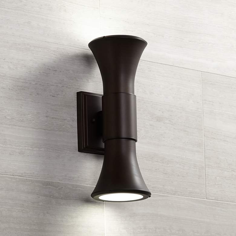 Image 1 Joan 14 inchH Oil Rubbed Bronze Up/Down LED Outdoor Wall Light