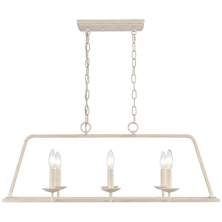 Image 1 Joanie 34" Wide 6-Light Linear Chandelier - Antique White