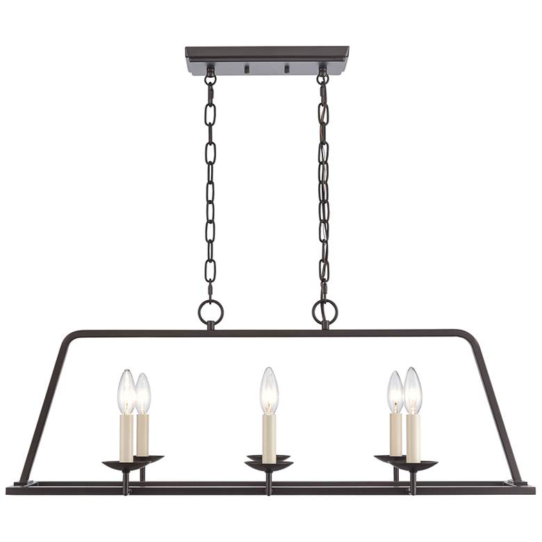 Image 1 Joanie 34 inch Wide 6-Light Linear Chandelier - Old Bronze