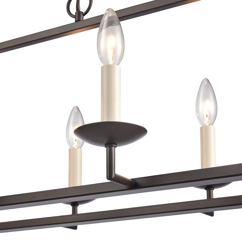 Image 4 Joanie 34" Wide 6-Light Linear Chandelier - Old Bronze more views