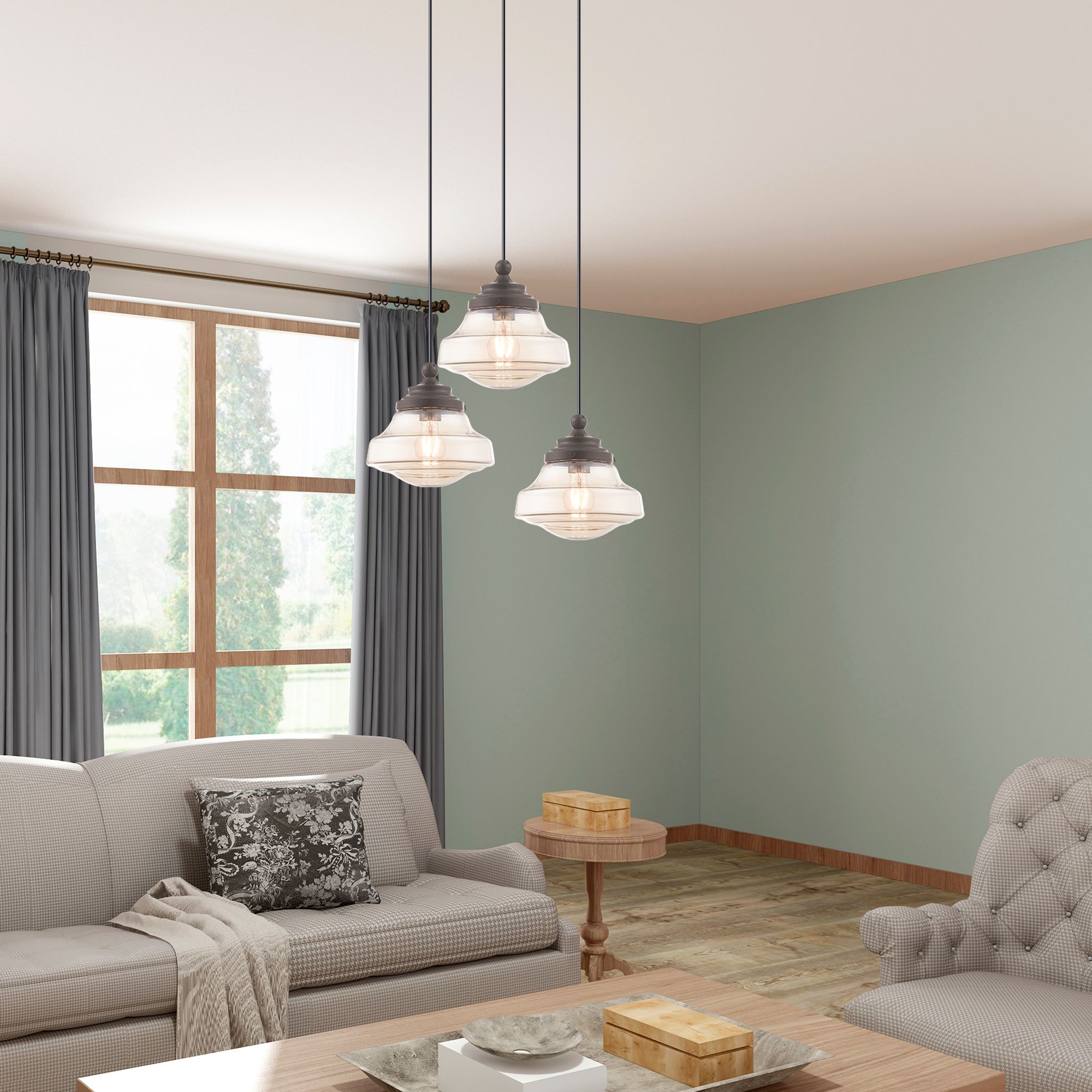 Joanie 9" Wide English Bronze Mini Pendant