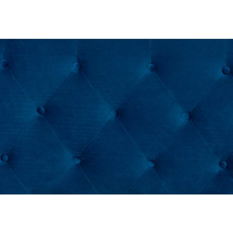 Image 7 Joanna Navy Blue Velvet Fabric Tufted Queen Platform Bed more views