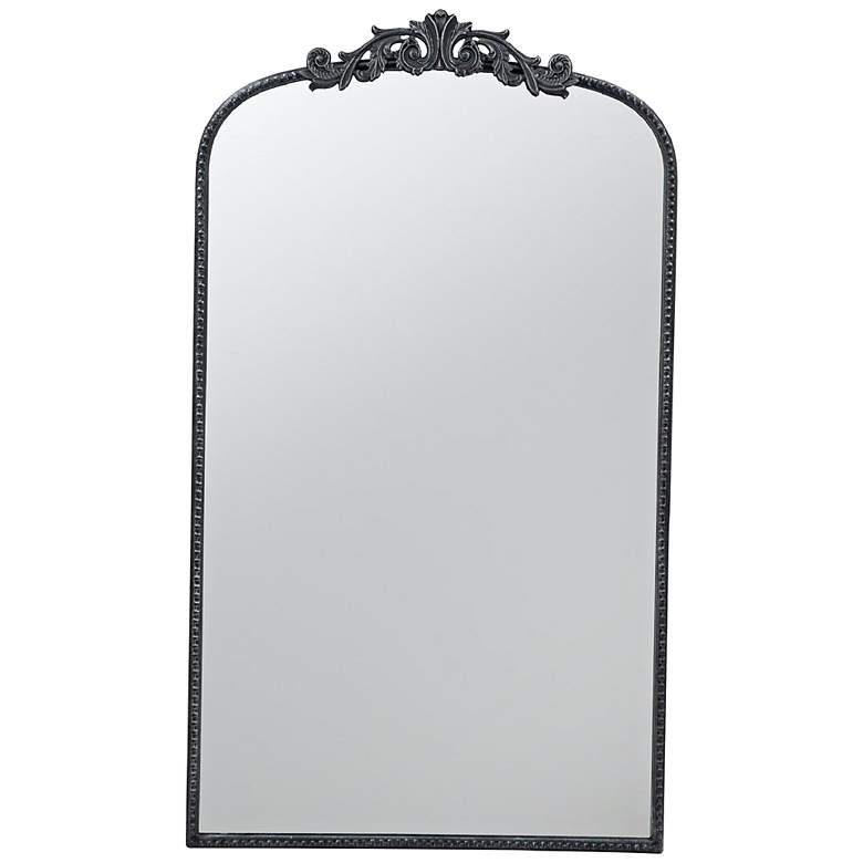 Image 1 Jocasta Black 24" x 41 3/4" Arched Ornate Wall Mirror
