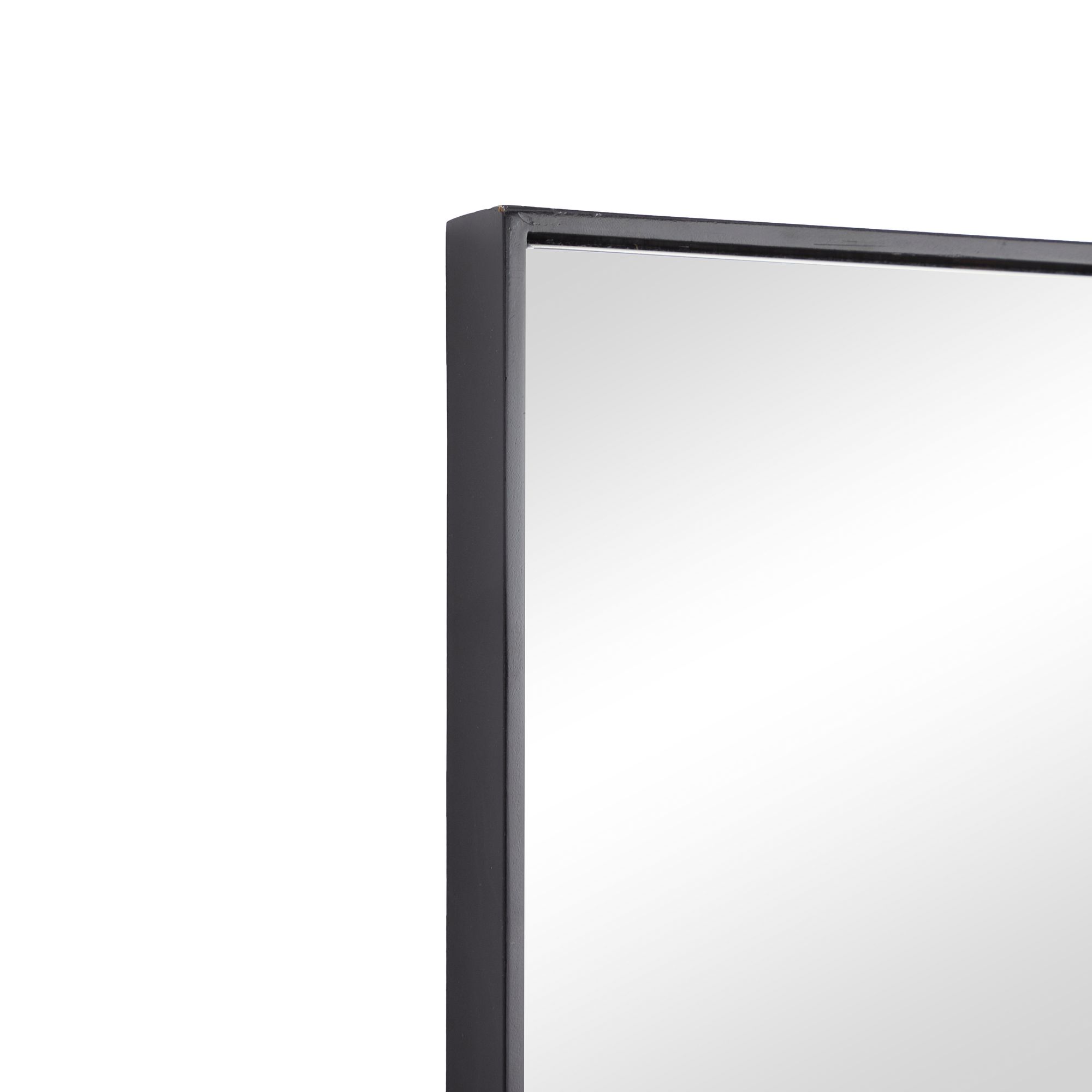 Image 3 Jocson Shiny Black Wood 18" x 36" Rectangular Wall Mirror more views