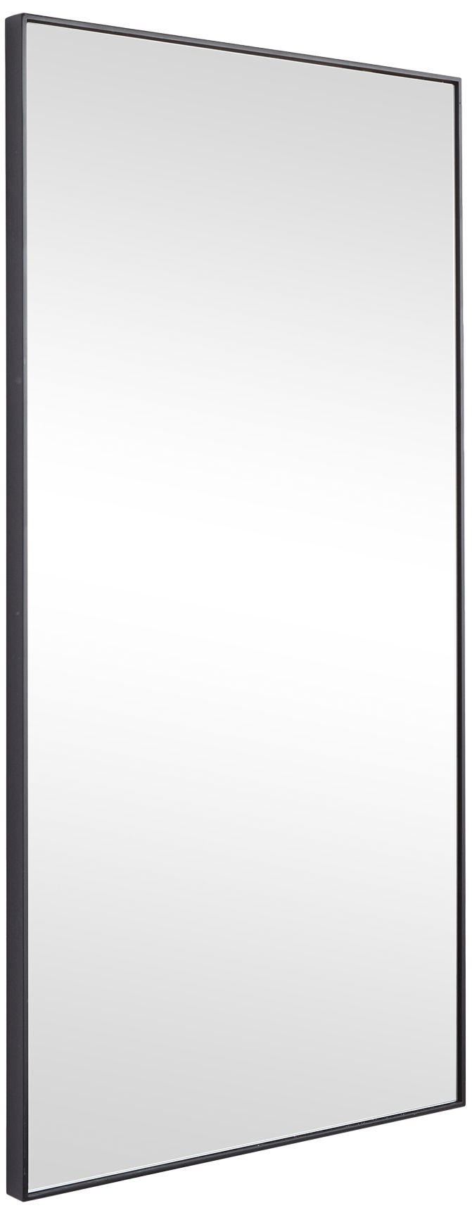 Jocson Shiny Black Wood 18" x 36" Rectangular Wall Mirror 766P3