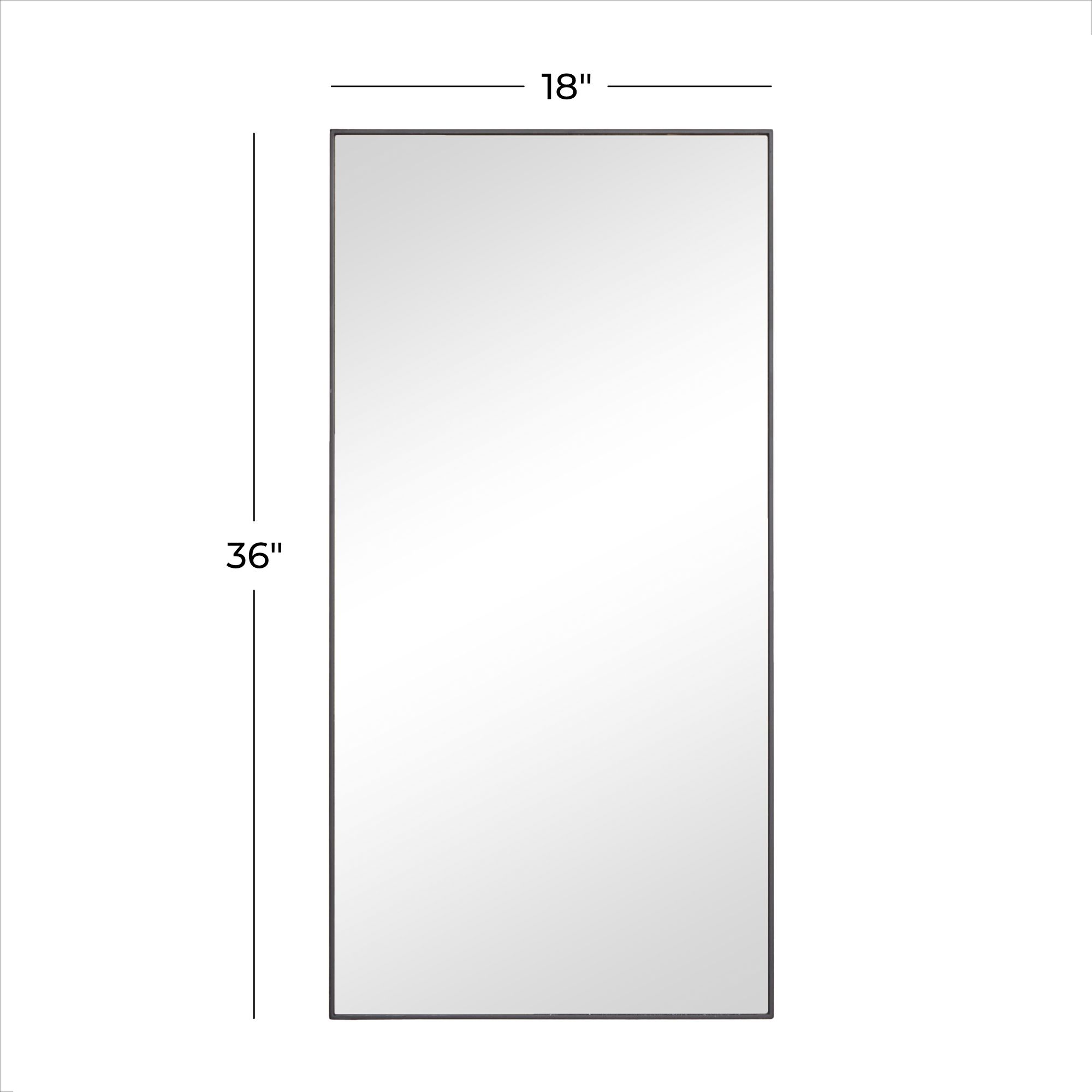 Image 6 Jocson Shiny Black Wood 18" x 36" Rectangular Wall Mirror more views