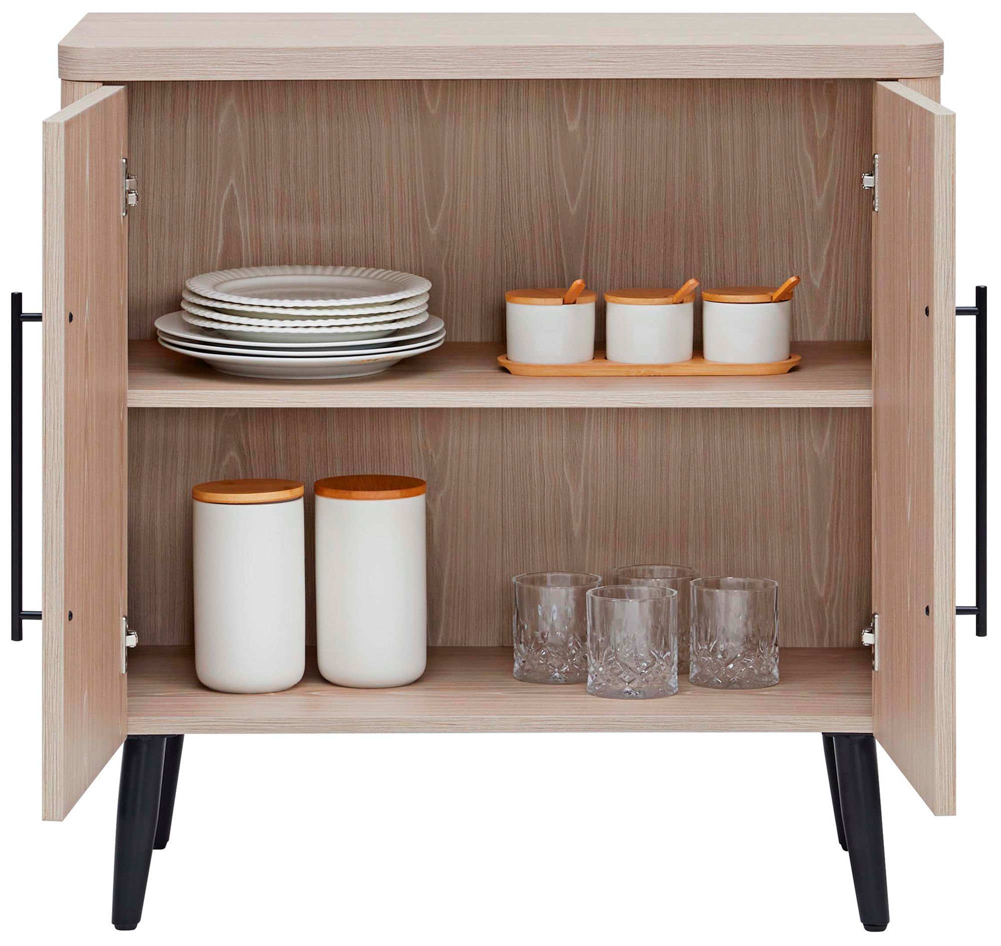 Jodie 31" Wide White-washed Oak 2-Door Accent Cabinet