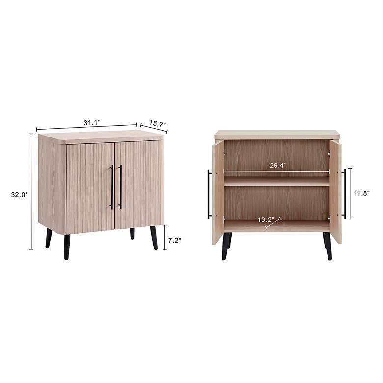Image 4 Jodie 31" Wide White-washed Oak 2-Door Accent Cabinet more views