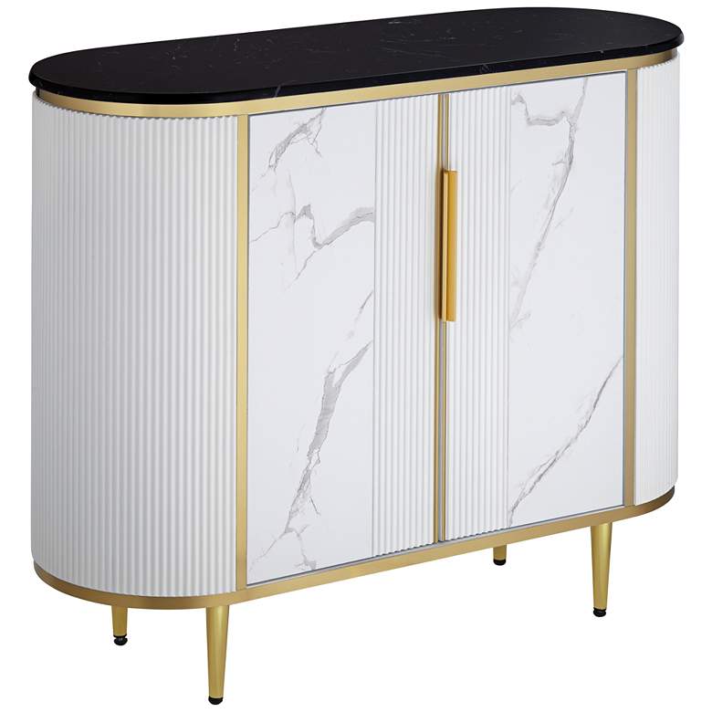 Image 3 Jodie 38 1/4" Wide White and Black 2-Door Console Table